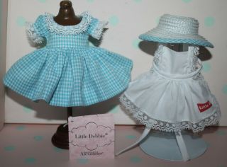 8 " Madame Alexander Ma Blue Gingham Dress N Hat Tagged Little Debbie With Apron