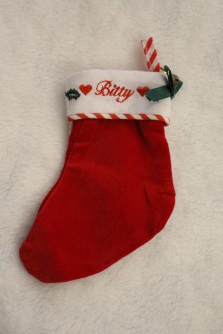 American Girl Bitty Baby Holiday Stocking With Jingle Bells Retired