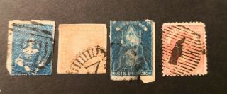 Bc Victoria Stamps 1850 - 1861 A Group Of 4 Stamps