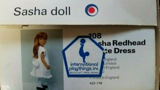Sasha Doll 108 Red Head/white Dress - Trendon England - Box 1983