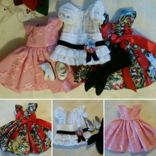 Great Deal 3 Holiday Doll Dresses Tonner Patsy Ann Estelle Incl.  Shoes,  Tights