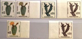Monaco 1960 649 - 50 471 - 72 Cactus Kakteen Proben Proofs Essays Flora Mnh