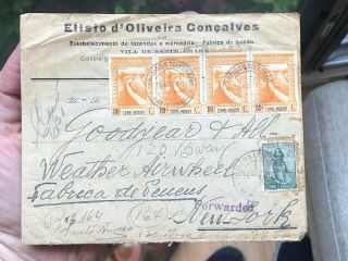 1945 Registered Santo Amaro São Tomé Postal Cover To Ny Usa (portugal Colonial)