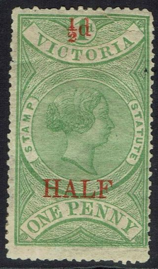Victoria 1884 Qv Stamp Statute 1/2d On 1d Spacefiller