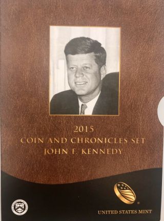 2015 Coin And Chronicles Set Kennedy - Ogp W/ Silver Medal & Stamp - (no Rev Pf)