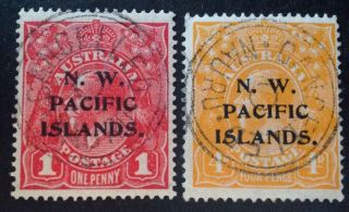 N.  W.  Pacific Islands 1915,  2 X Stamps With Cancels