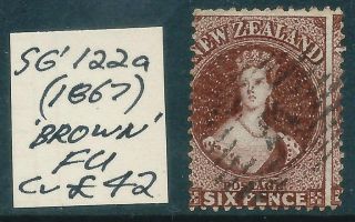 Zealand - 1867 Qv Chalon 6d 