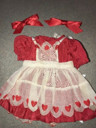 Terri Lee Doll Clothing Heart Fund Red Taffeta Dress Heart Apron Tagged