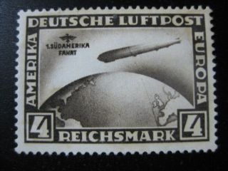 Deutsches Reich Mi.  439 Scarce South America Zeppelin Stamp Cv $395.  00