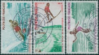 French Polynesia 1971 Sc 267 - 269,  Sg142 - 144 Water - Skiing Set Fu