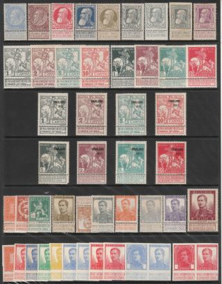 Belgium 1893 1905 1910 1911 1912 Mnh/muh/mm Stamps Incl Proofs 103/105/143