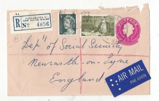 Australia 1973 Registered Airmail Cover To England,  7c Stationery,  75c Cook