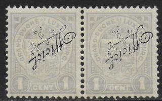 Luxembourg Stamps 1908 Mi Official 76 Pair Inverted Ovpts Mnh Vf