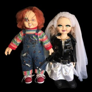 Chucky And Tiffany (bride Of Chucky) Dolls 24 " W/ Jacket And Knives