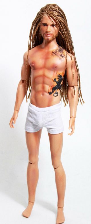 Custom Ooak Long Hair Mattel Barbie Ken Doll Repaint - Anatomically Correct