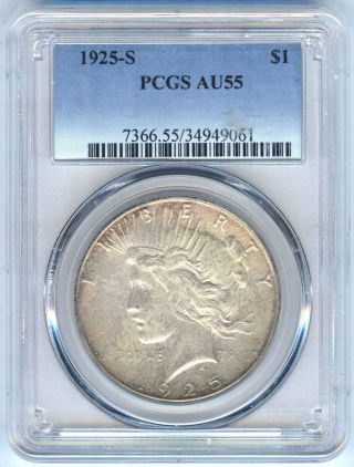 1925 - S Peace Dollar Pcgs Au55
