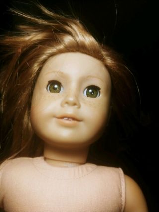 American Girl Doll Strawberry Blonde Hair Hazel Eyes Freckles Parts