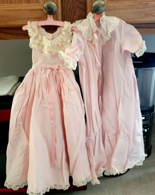 1958 Madame Alexander Cissy Doll Pink Nightgown Robe Clothes Set 2