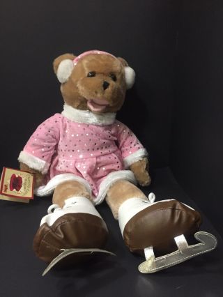 Animated Chantilly Lane Teddy Bear Musical 19 " Crystal Ice Skater “let It Snow "