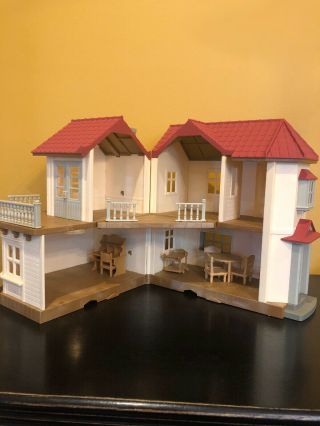 Calico Critter Red Roof Townhouse Home Epoch Co Ltd Sylvanian Family Lights Up