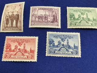 Australia Stamps (5),  1936 - 1940,  Mlh,  Cat Val: $51us,  Price: $7us (9146)