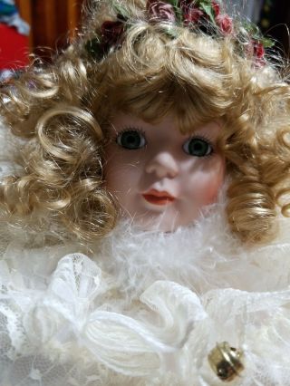 Gorgeous Victorian Porcelain Doll Head Ornament