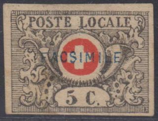 Switzerland Geneva 1849 - 50 Cantonal Sc 2l6 Key Value " Facsimile " Unsd (cv$2,  750)