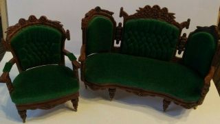 Sofa And Chair Set By Pat Leonetta Dollhouse Miniature Furniture