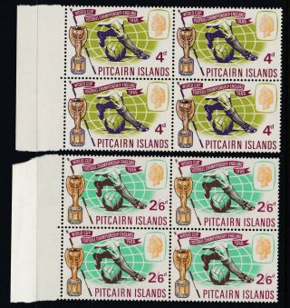 Pitcairn Islands 1966 World Cup Issue,  Unhinged Blocks Of Four.  Sg 57 - 58