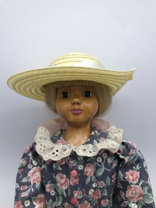 Robert Raikes 17 " Wooden Doll Claire W Hat,  Handtag & Stand
