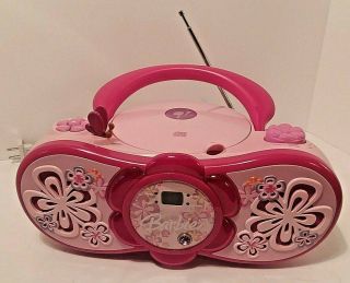 Disney Barbie Princess Am Fm Radio Cd Player Aux Port Boom Box