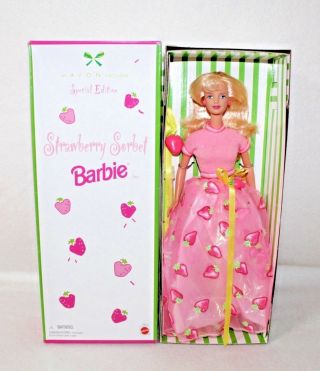1998 Avon Exclusive " Strawberry Sorbet " Barbie Caucasian