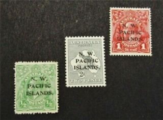 Nystamps British Australian States North West Pacific Islands 11 - 13 Mogh $40