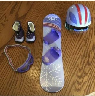American Girl Snowboard Accessories Ii,  Snowboard,  Helmet,  Goggles,  Snow Boots