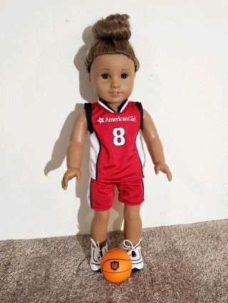 American Girl Doll Retired Innerstar U Basketball Uniform Red/white W/ball