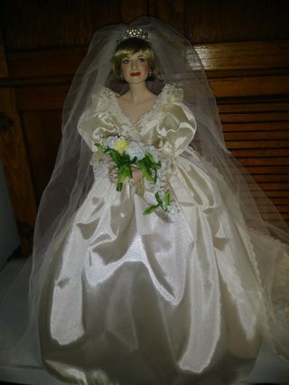 Franklin Princess Diana Royal Wedding Porcelain Bride Doll