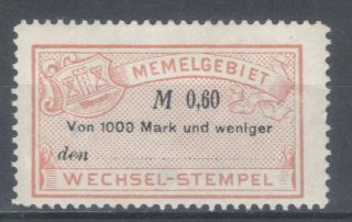 Germany Memel Klaipeda Revenue For Bills Of Exchange Stempelmarke Fiscal