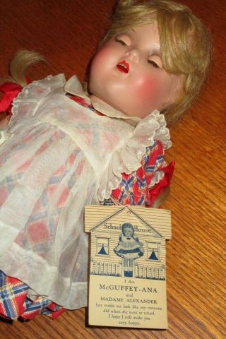 COMPOSITION MADAME ALEXANDER DOLL MCGUFFEY ANA 15 INCHES TALL OPEN MOUTH W TEETH 3