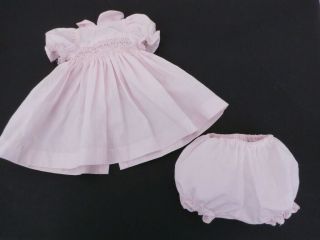 Rosalina Smocked Doll Dress Set Fits American Girl 18 " Pink Flowers 2pc Set