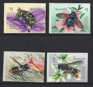 Australia 2019 Native Bees Self Adhesive Set 4 Unmounted,  Mnh
