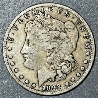 1892 - S $1 Silver Morgan Dollar,  Grade F,  Fb37