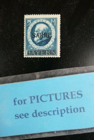 Germany France Occupation Of Saargebiet Sarre Michel 30 Mlh Top  Stamp