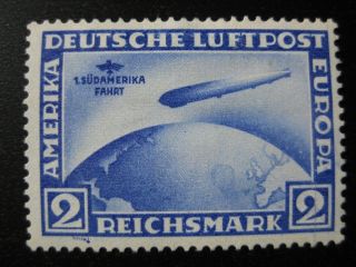 Deutsches Reich Mi.  438 Scarce South America Zeppelin Stamp Cv $395.  00