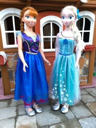Disney Frozen My Size Anna And Elsa Dolls 38” 3ft Tall