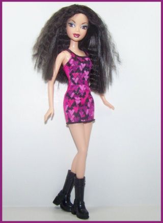 My Scene Doll & Fashion Nolee In Pink Purple Mini Dress & Goth My Scene Boots