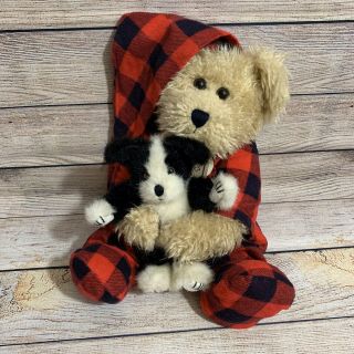 Boyds Bears Plush Alvis Q.  Bearnap With Snoozy T.  Puddlemaker,  Dog Nap Pajama