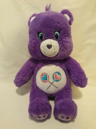 Build A Bear Care Bears Share Bear Lollipop Purple Plush 18 "