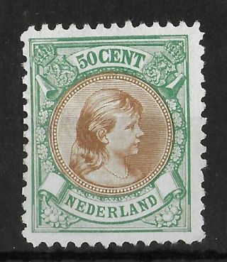 Netherlands 1893 - 1896 Nh 50 C Green & Brown Nvph 45 Cv €825