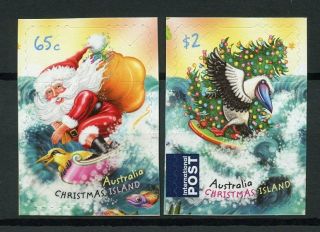 Christmas Island 2018 Mnh Christmas Santa Birds Trees 2v S/a Set Stamps