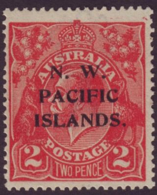 2d Red Kgv - North West Pacific Islands Overprint - No Gum (a10743)